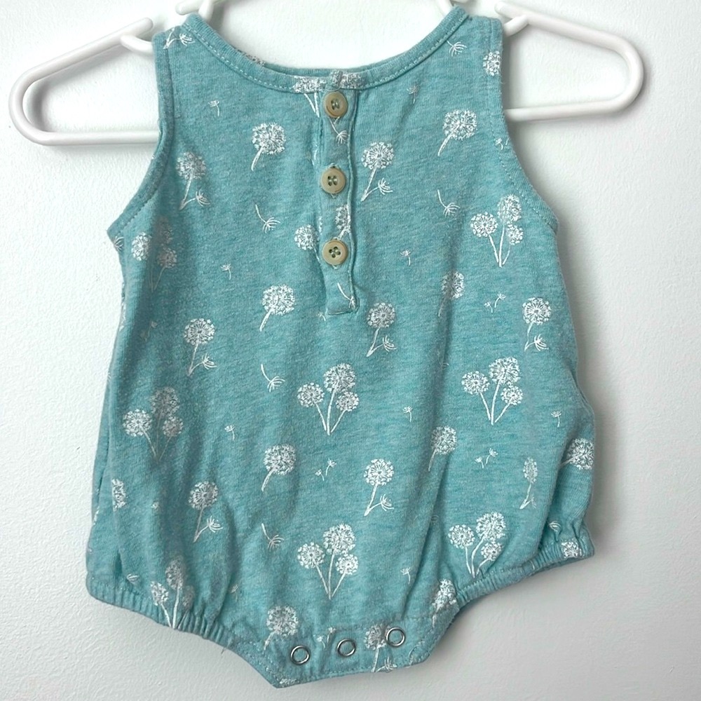 Vignette Floral Bubble in sea foam green.  Size 0-3M.